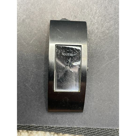 GUESS Women's Tank Watch Vintage Analog Quartz G55935L Silver Tone 17mm No Band - Picture 1 of 9